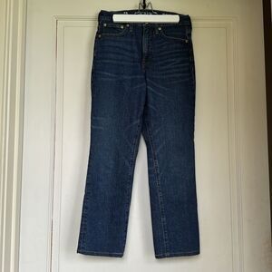 J. Crew Dark Indigo Straight Jeans Cropped, Like New Worn Once